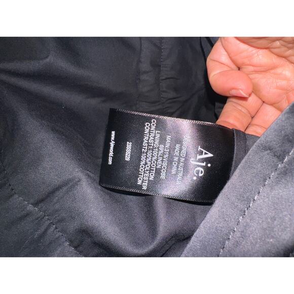 AJE.  black ELSIE PLEAT MINI PARTY DRESS size 8 - Picture 8 of 13